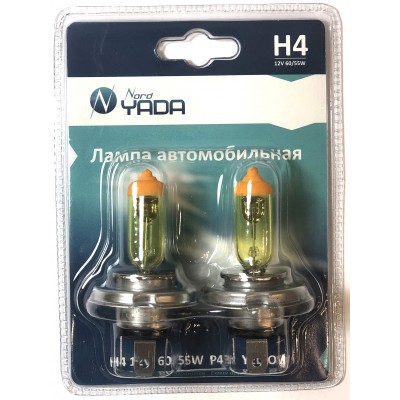 Автолампа NORD YADA  H4 (60/55) P43t-38 YELLOW (блистер, 2шт.) 12V  902149 купить