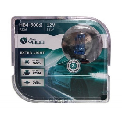 Автолампа NORD YADA  HB4/9006 (51) P22d +50% ExtraLight (box, 2шт.) 12V   907369 купить